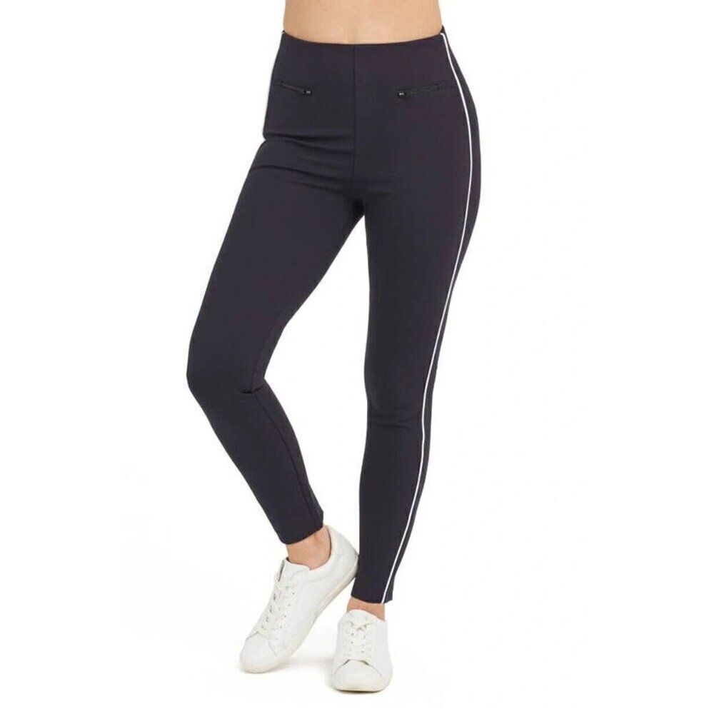 Spanx The Perfect Pant Ankle Piped Skinny Womens Large Navy 20286R
